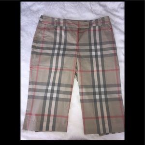 New Burberry Womens Tan Plaid Shorts US Size 6